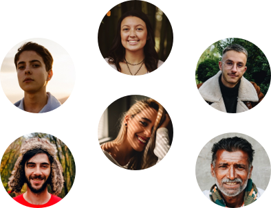 Various headshots of people