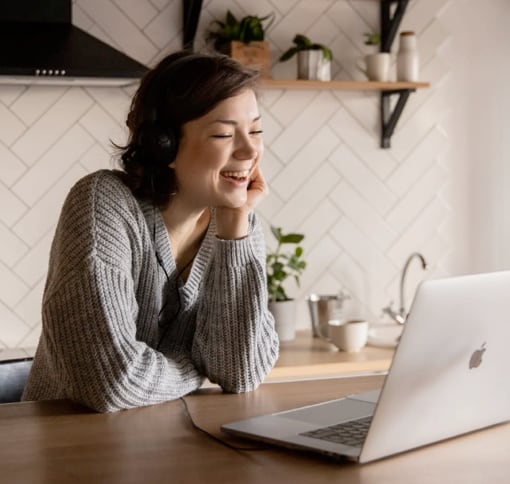A woman in a videocall